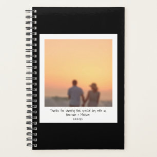 Retro instant photo custom text black modern planner