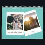 Retro instant photo family calendar<br><div class="desc">This bright and fun family photos calendar features a playful retro instant photo design, bringing a cheerful and heartwarming vibe to your memories. Each pastel-colored page provides space for double photos alongside a small area to jot down notes, messages, or sentimental moments. Perfect for capturing and celebrating joyful family times,...</div>