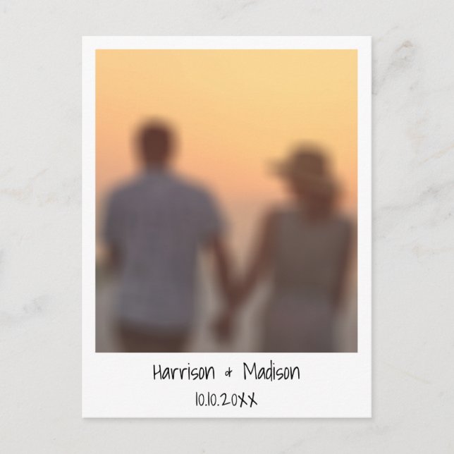 Retro instant photo name custom modern postcard (Front)