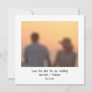 Retro instant photo name wedding Save Date card