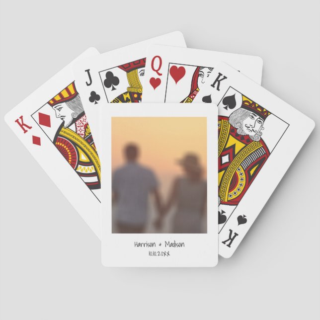 Retro instant photo names custom favors poker cards (Back)
