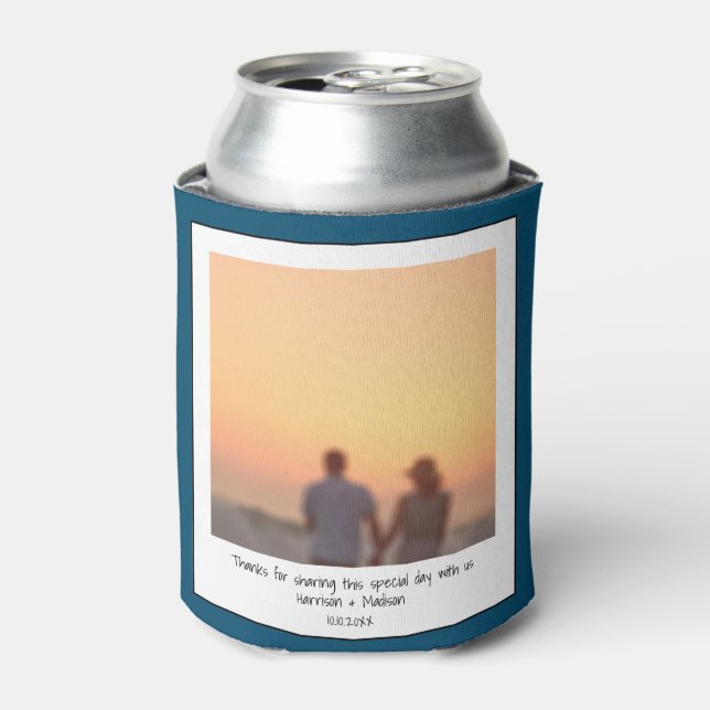 Retro instant photo names custom modern can cooler (Can Front)