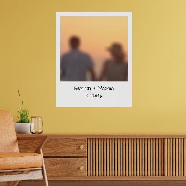 Retro instant photo names custom modern poster (Living Room 2)