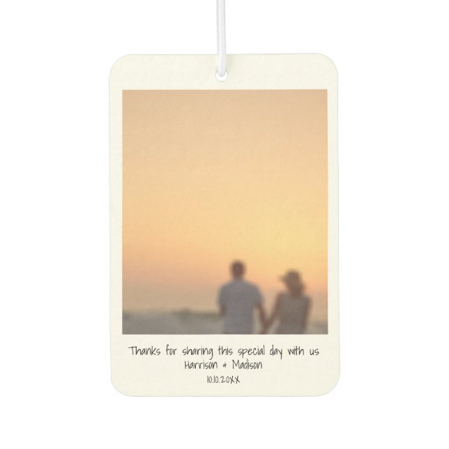 Retro instant photo names custom wedding favor air freshener (Front)
