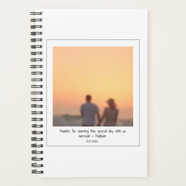 Retro instant photo picture custom text modern planner (Front)