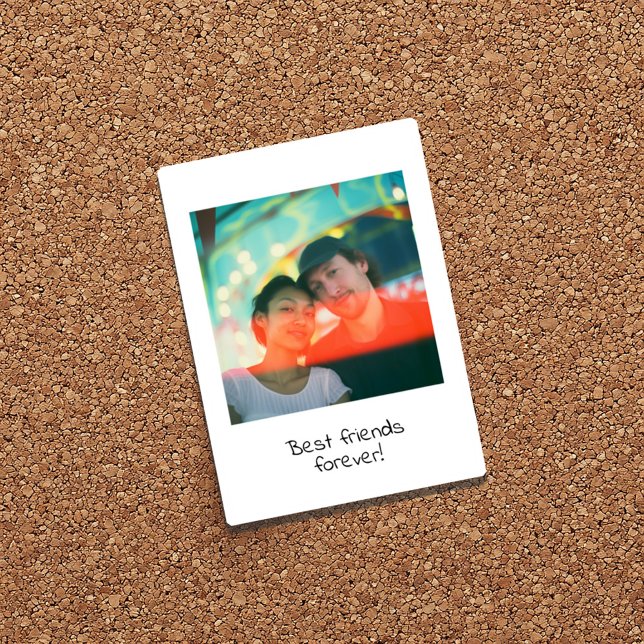 Retro Instant Photo Style Stickers (Retro instant photo save the date card featuring a couple’s picture and style handwritten text)