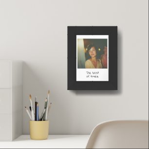 Retro Instant Photo with Handwritten style message Framed Art