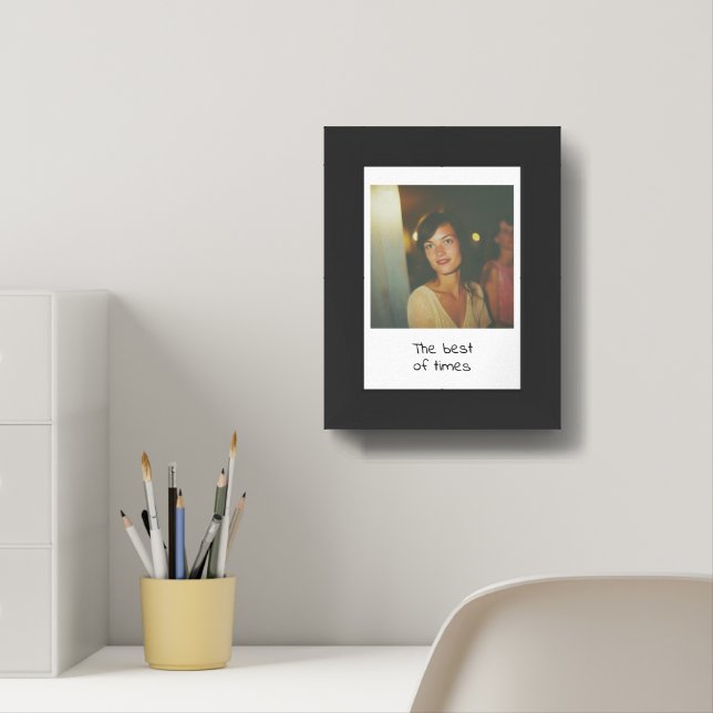 Retro Instant Photo with Handwritten style message Framed Art (Home Office)