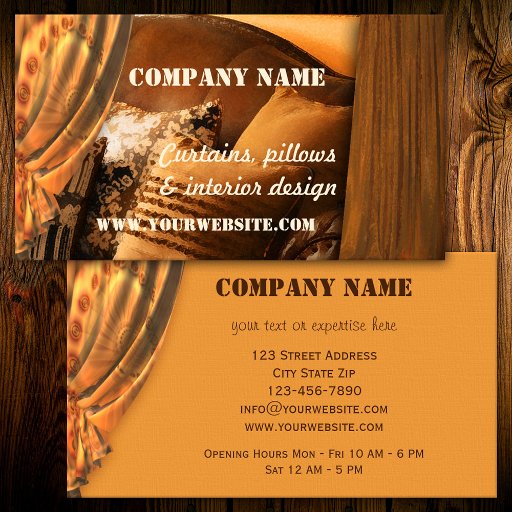 Customizable Retro Interior Design Business Card