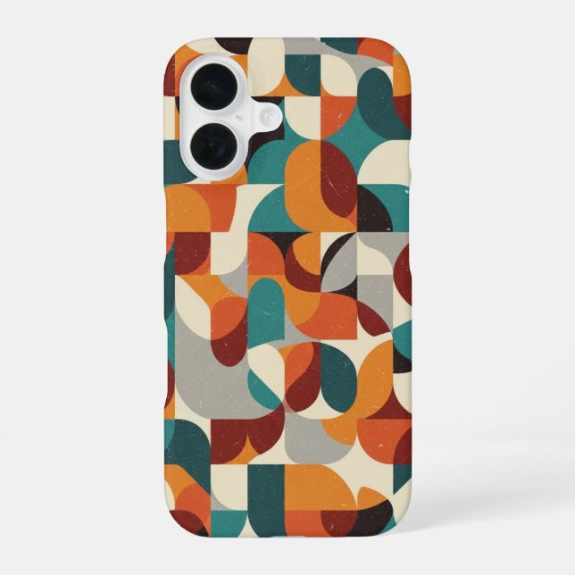 Retro Intertwined Shapes iPhone Case (Back)