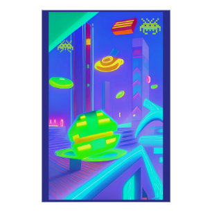 Retro Invaded Futurism Poster