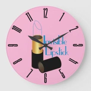 Retro Invisible Lipstick Large Clock