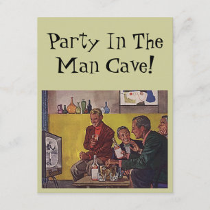 Retro Invitation to host Party Man Cave Theme