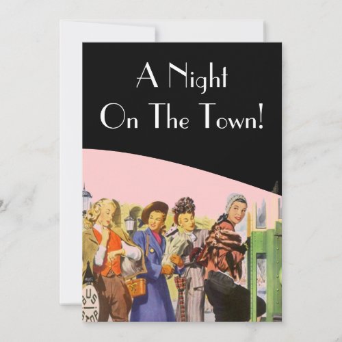Retro Invitations Night On The Town Bachelorette