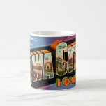 Retro Iowa City Mug<br><div class="desc">An old colorful postcard greeting from Iowa City,  Iowa. If you prefer a different background color on the mug - it's easy to change.</div>