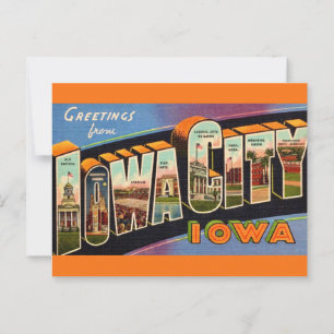 Retro Iowa City Postcard