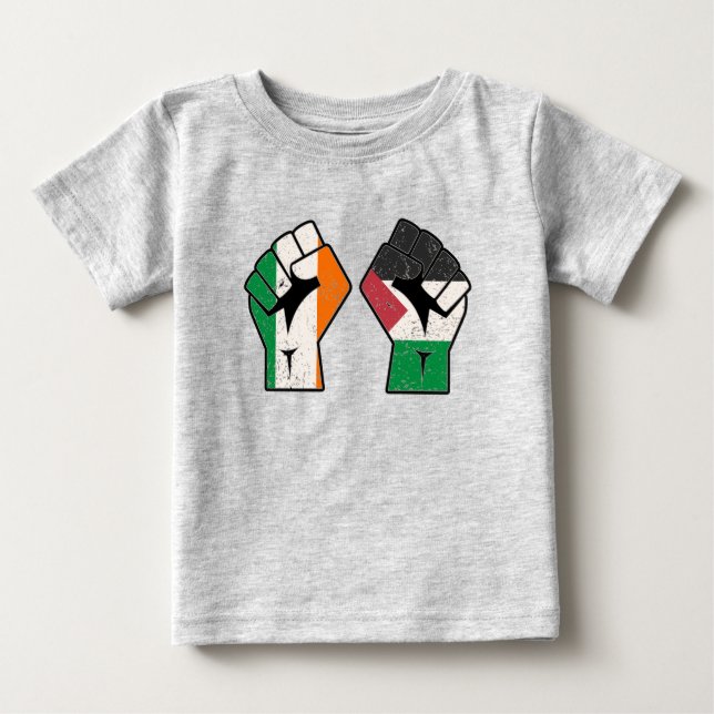 Retro Ireland Palestine Solidarity Fist revolution Baby T-Shirt (Front)