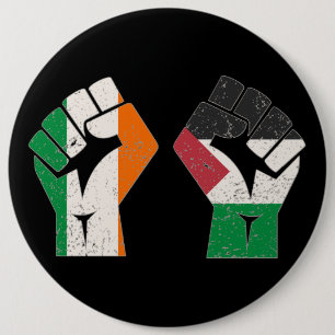 Retro Ireland Palestine Solidarity Fist revolution Button