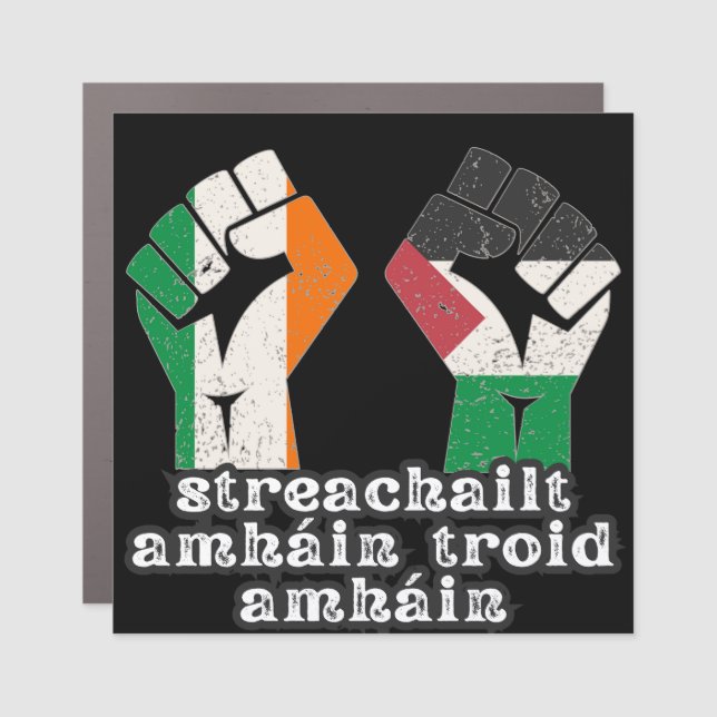 Retro Ireland Palestine Solidarity Fist revolution Car Magnet (Front)