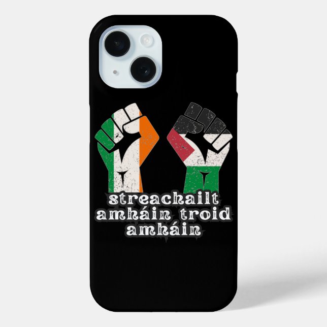 Retro Ireland Palestine Solidarity Fist revolution Case-Mate iPhone Case (Back)