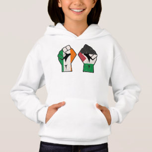 Retro Ireland Palestine Solidarity Fist revolution Hoodie
