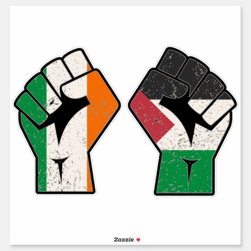 Retro Ireland Palestine Solidarity Fist revolution Sticker