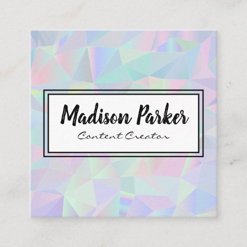 Retro Iridescent Background Square Business Card