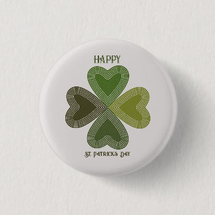 Retro Irish Celtic Shamrock St Patrick's Day  Button
