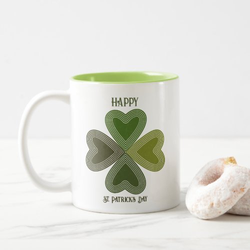 Retro Irish Celtic Shamrock St Patricks Day  Two_Tone Coffee Mug