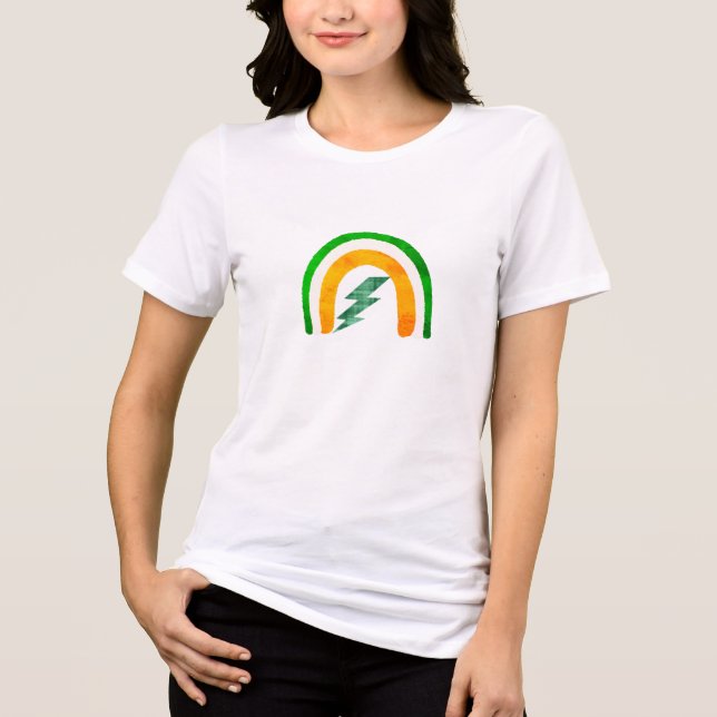 Retro Irish Pride Tee | Thunder Bolt Rainbow Desig (Front)