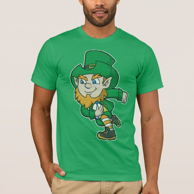 Retro Irish Rugby Leprechaun T-Shirt (Front)