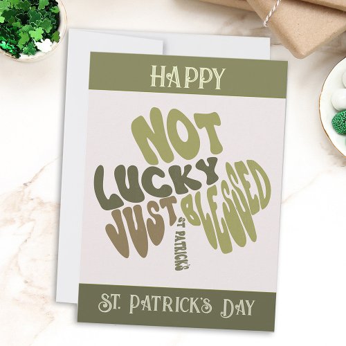 Retro Irish Shamrock St Patricks Day Word Art  Holiday Card