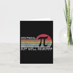 Retro Irrational But Well Rounded Funny Pi Day Mat Card