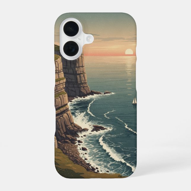 Retro Island at Dusk iPhone Case (Back)