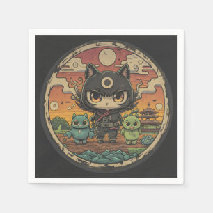 Retro Island Pals: Ninja Cat Crew Napkins