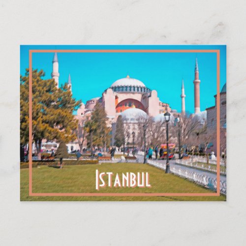 Retro Istanbul Hagia Sophia Postcard