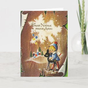 Retro Italian Christmas and New Year Card
