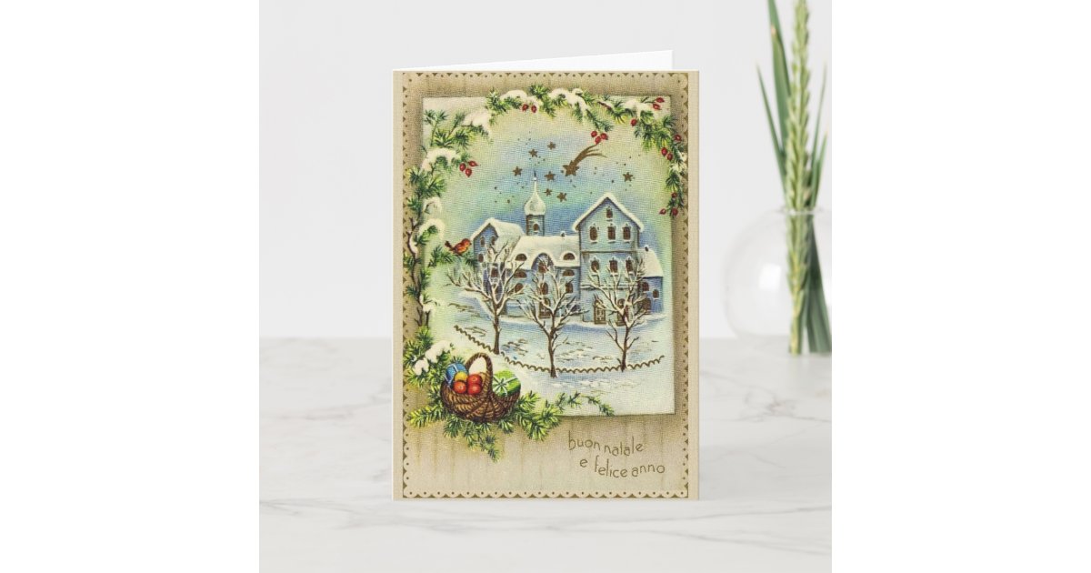 Retro Italian Christmas And New Year Card Zazzle Com