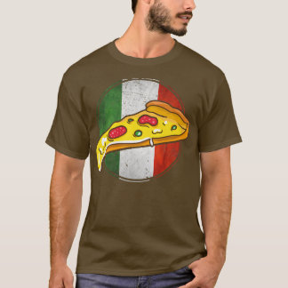 Retro Italian Flag Italy Pizza Slice Funny Italia T-Shirt