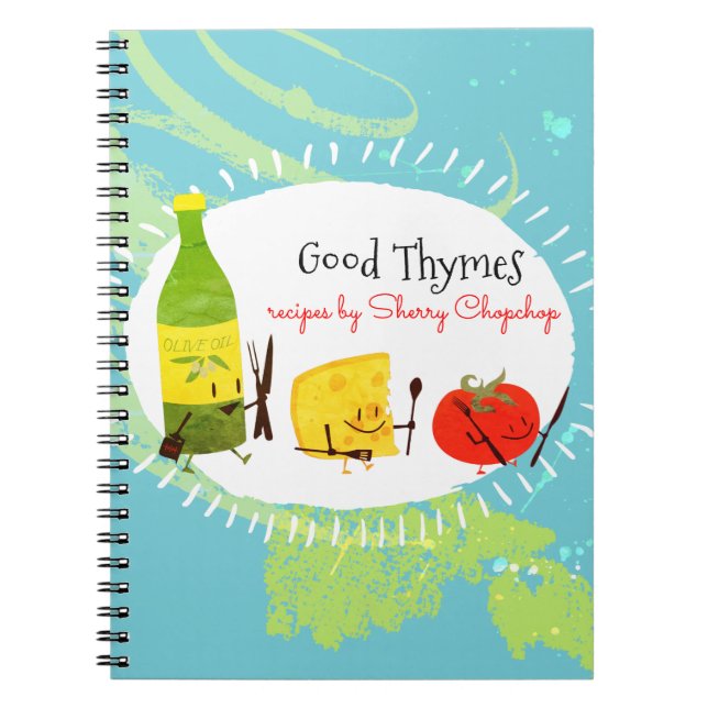 Retro Italian food utensils recipe notebook (Front)