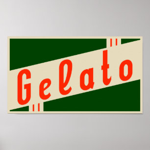 retro italian gelato poster