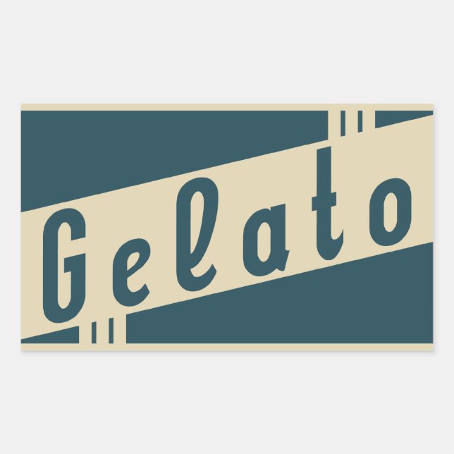 retro italian gelato rectangular sticker (Front)