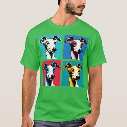 Retro Italian Greyhound Art Cute Puppy T_Shirt