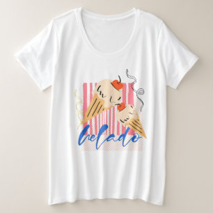 Retro Italian Ice Cream Cones Plus Size T-Shirt