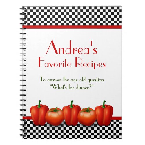 Retro Italian Kitchen Personalized Recipe Notebook