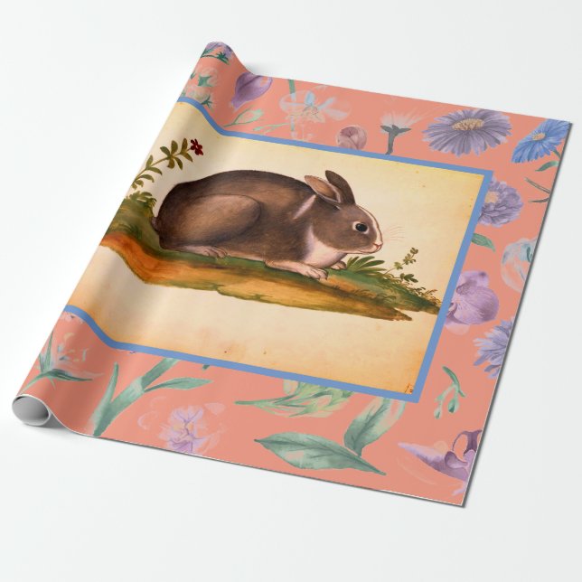RETRO ITALIAN RABBIT GIFT WRAPPING FOR EASTER PAPER (Unrolled)