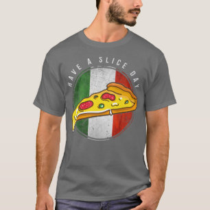 Retro Italy Flag Italian Pizza Slice Funny Italia T-Shirt