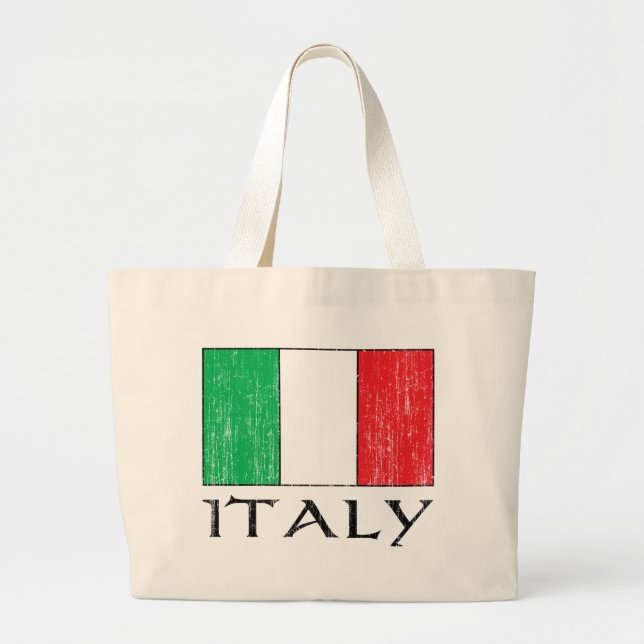 Retro Italy Flag totebag Large Tote Bag (Front)