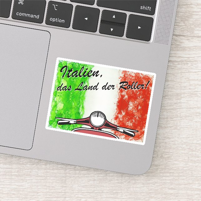 Retro Italy the Land of Rollers Sticker (Detail)