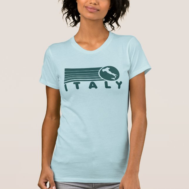 Retro Italy Womens Blue T-Shirt (Front)